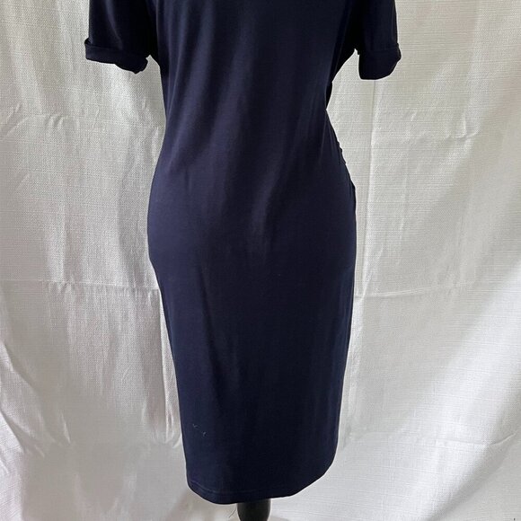 Lillusory Classic Front Tied Wrap Mini Dress Color Navy Blue Large - 0126 - Picture 6 of 6